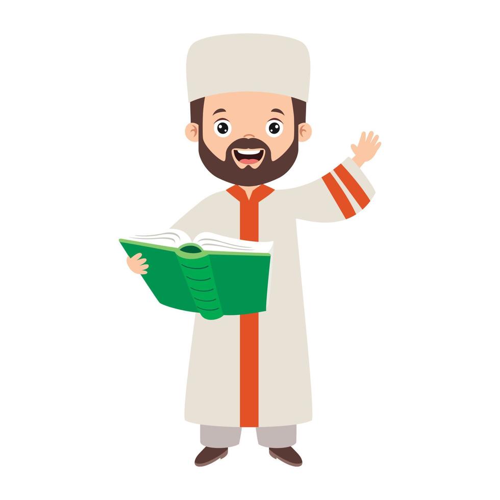 Cartoon Drawing Of A Muslim Man vector