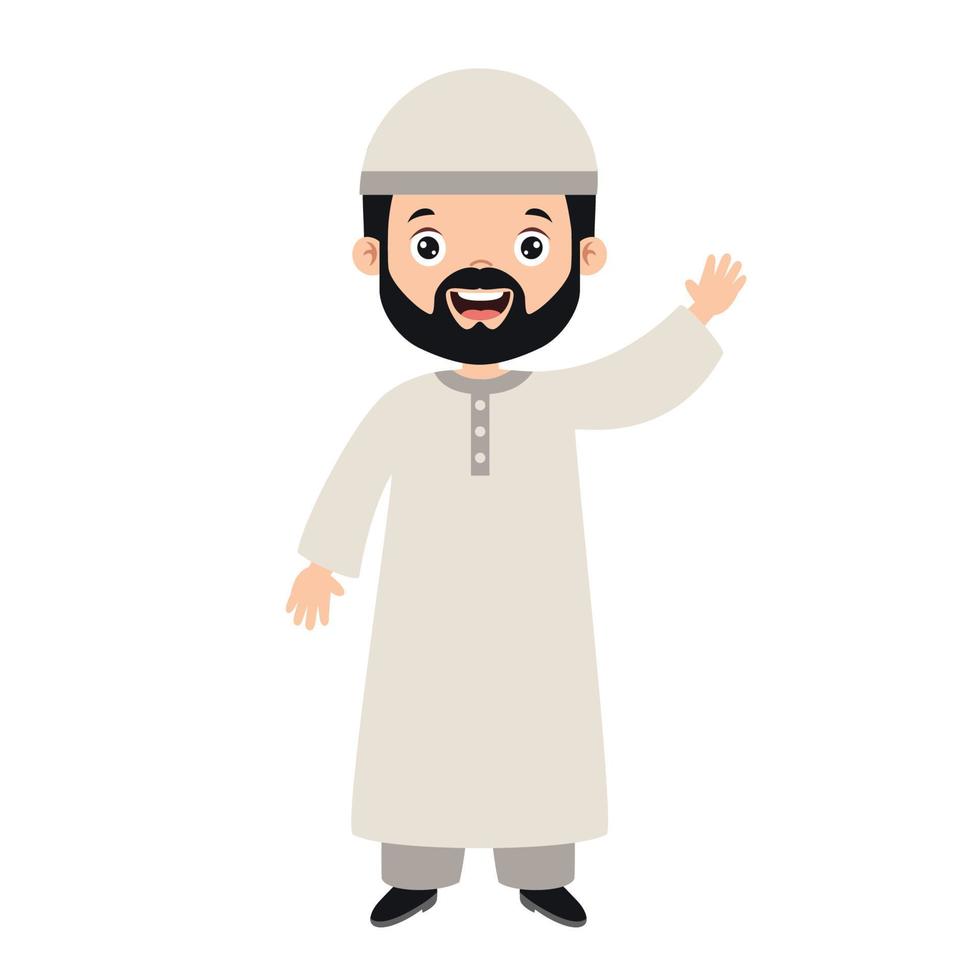 Cartoon Drawing Of A Muslim Man vector