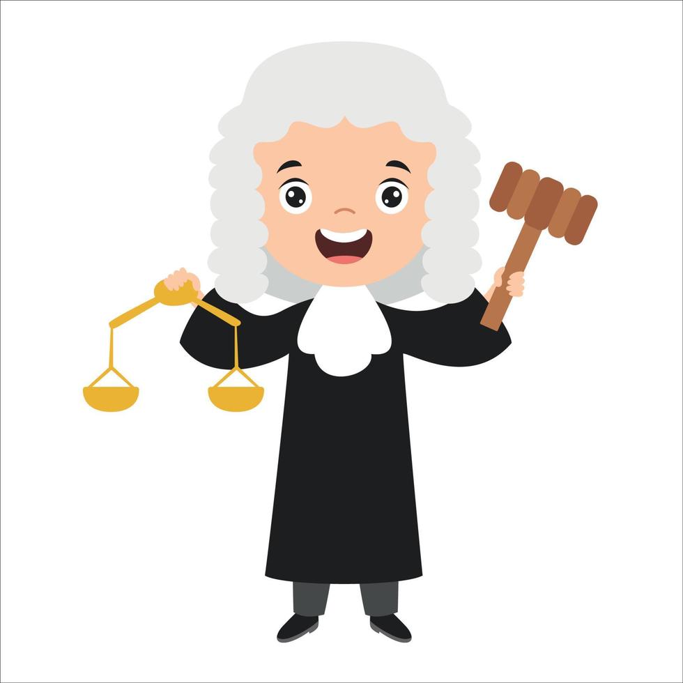 Cartoon Drawing Of A Judge vector