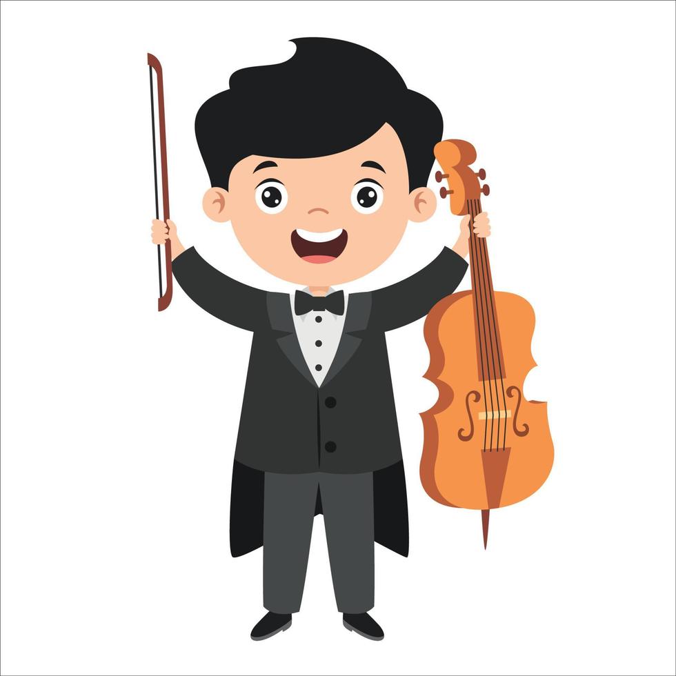 Cartoon Drawing Of A Musician vector