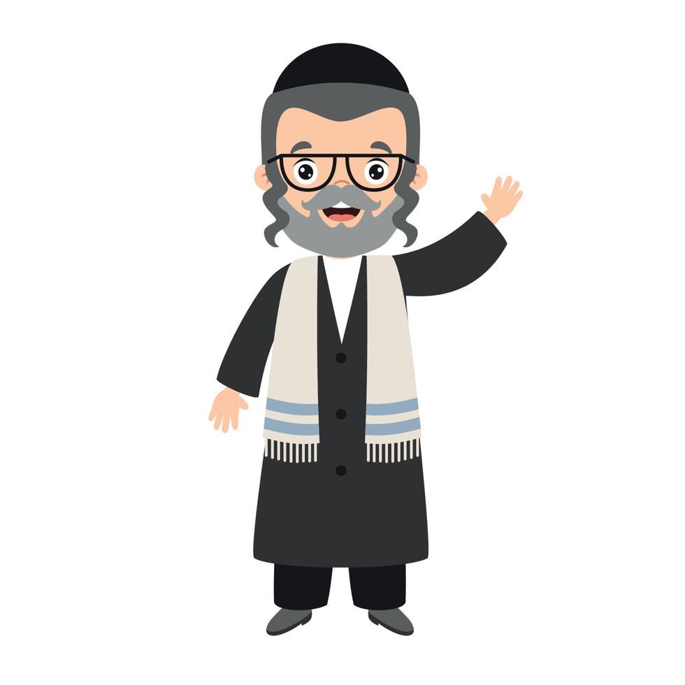 Cartoon Drawing Of A Jewish Man vector