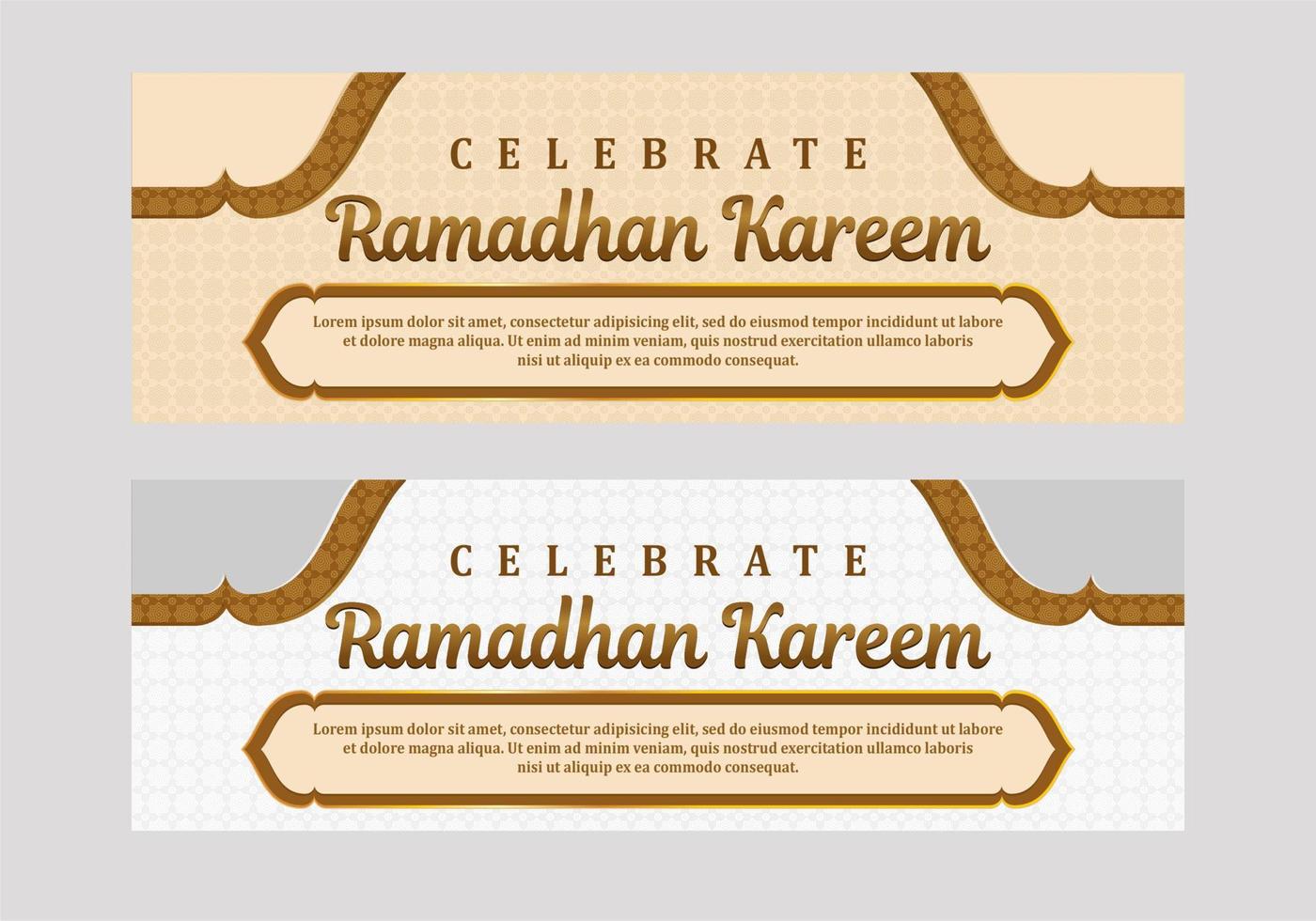 Soft color ramadan kareem banner template vector