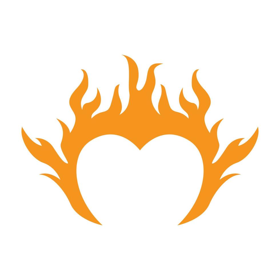 love shape with fire logo symbol icon vector graphic design illustration idea creative