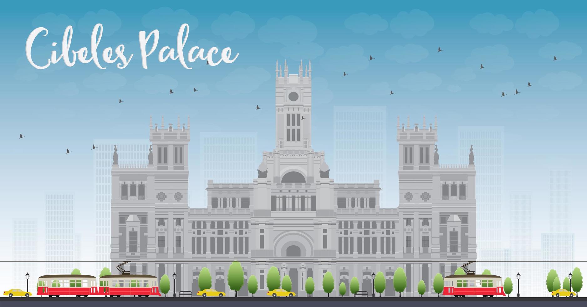 Cibeles Palace Palacio de Cibeles, Madrid, Spain. vector