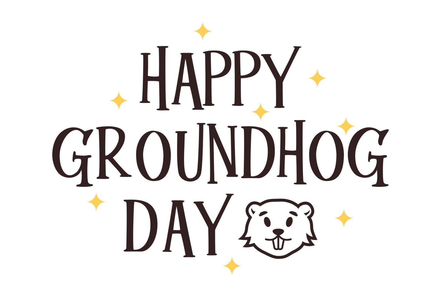 Happy Ground Hog Day Typography vector