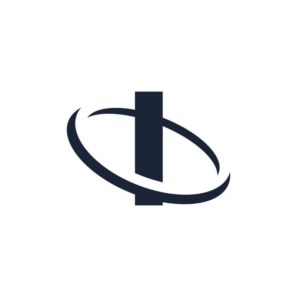 inicial del logotipo de la letra i con forma de círculo. logotipo del alfabeto swoosh simple y minimalista vector