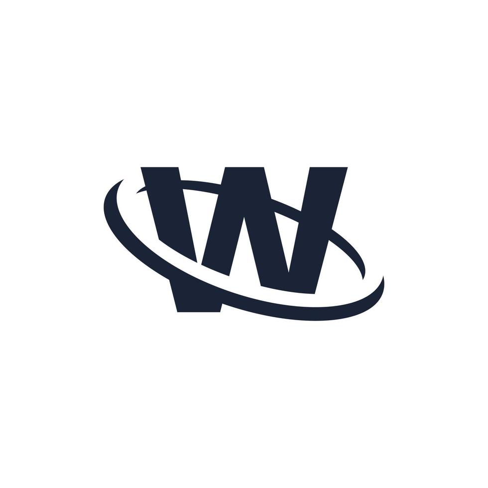 Letter W Logo Initial with Circle Shape. Swoosh Alphabet Logotype Simple and Minimalist vector