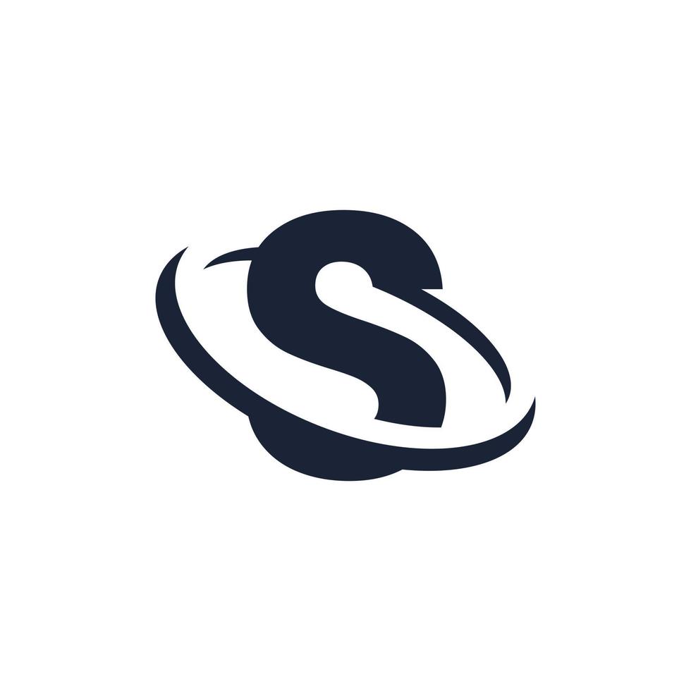 Letter S Logo Initial with Circle Shape. Swoosh Alphabet Logotype Simple and Minimalist vector