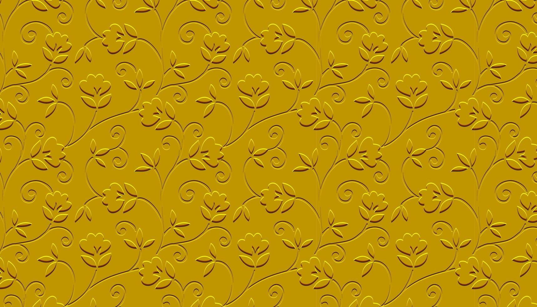 fondo de papel tapiz estampado en relieve dorado. vector