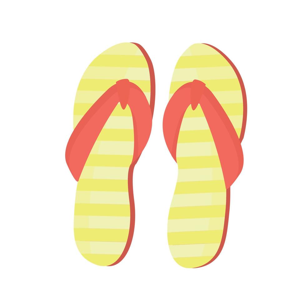 Beach slippers isolated on white background. Vector illustration ...