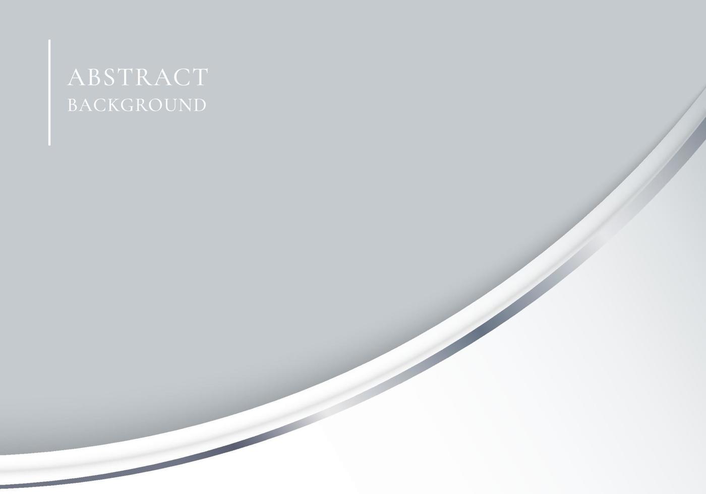 Template elegant 3D abstract white curved shape with gray line on grey background. vector