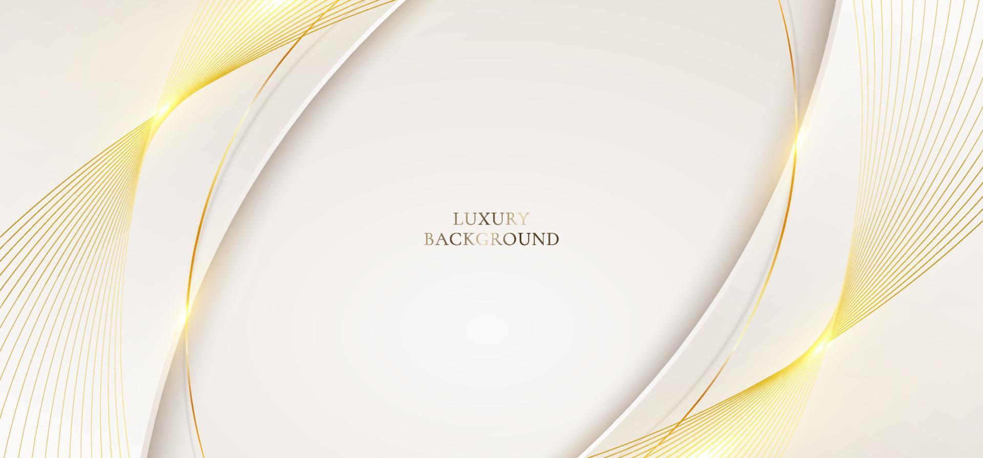 3D modern luxury banner template design white curved shape vector