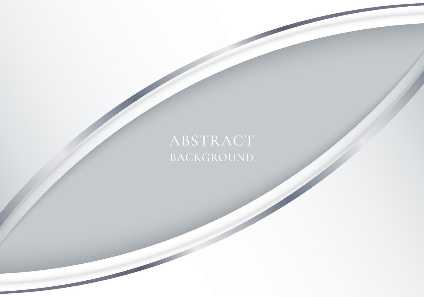 Template elegant 3D abstract white curved shape with gray line on grey background. vector