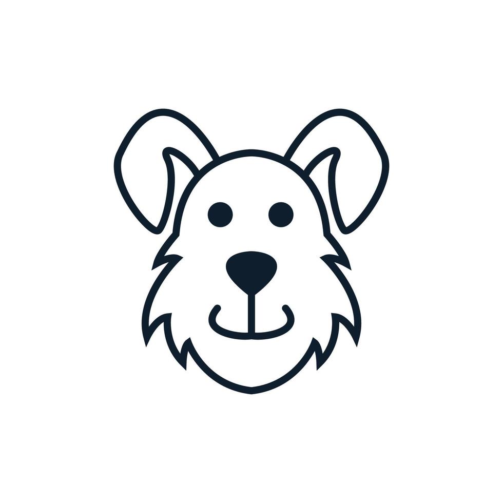 Bernese Mountain Dog  face head line logo design vector