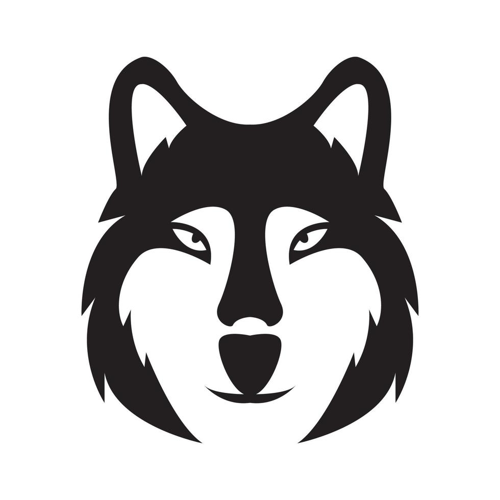 face black siberian husky logo design vector graphic symbol icon sign illustration creative idea