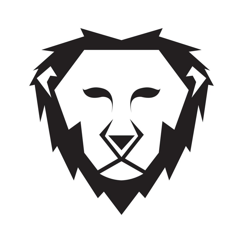 geometric face head lion logo design vector graphic symbol icon sign illustration creative idea