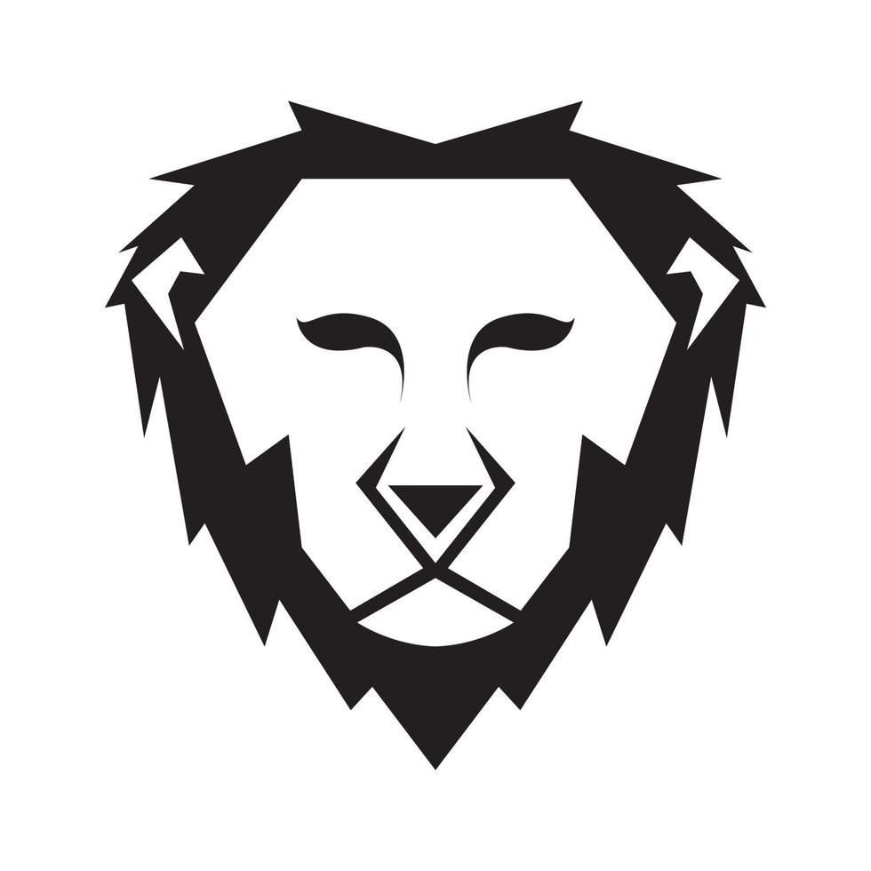 geometric face head lion logo design vector graphic symbol icon sign illustration creative idea