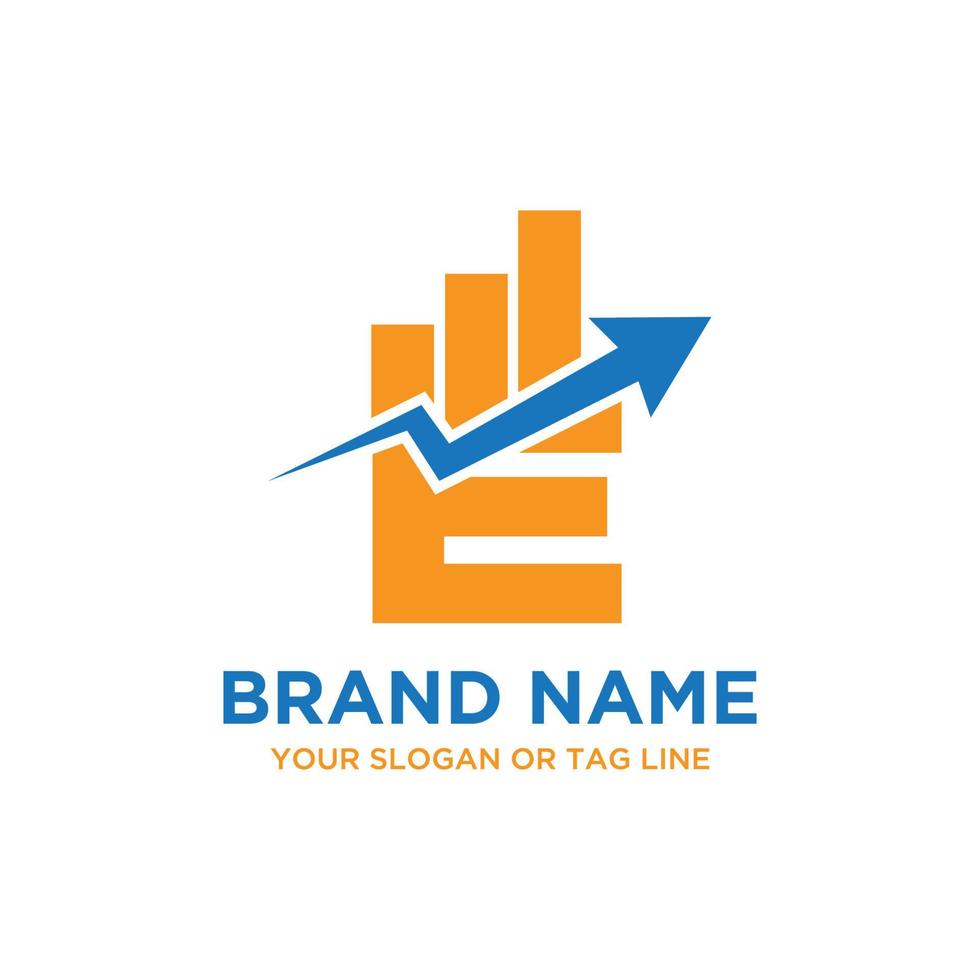 Letter E business finance logo vector