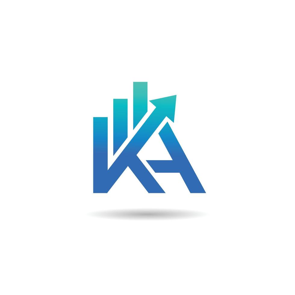 diseño de logotipo de marketing comercial de letra ka vector