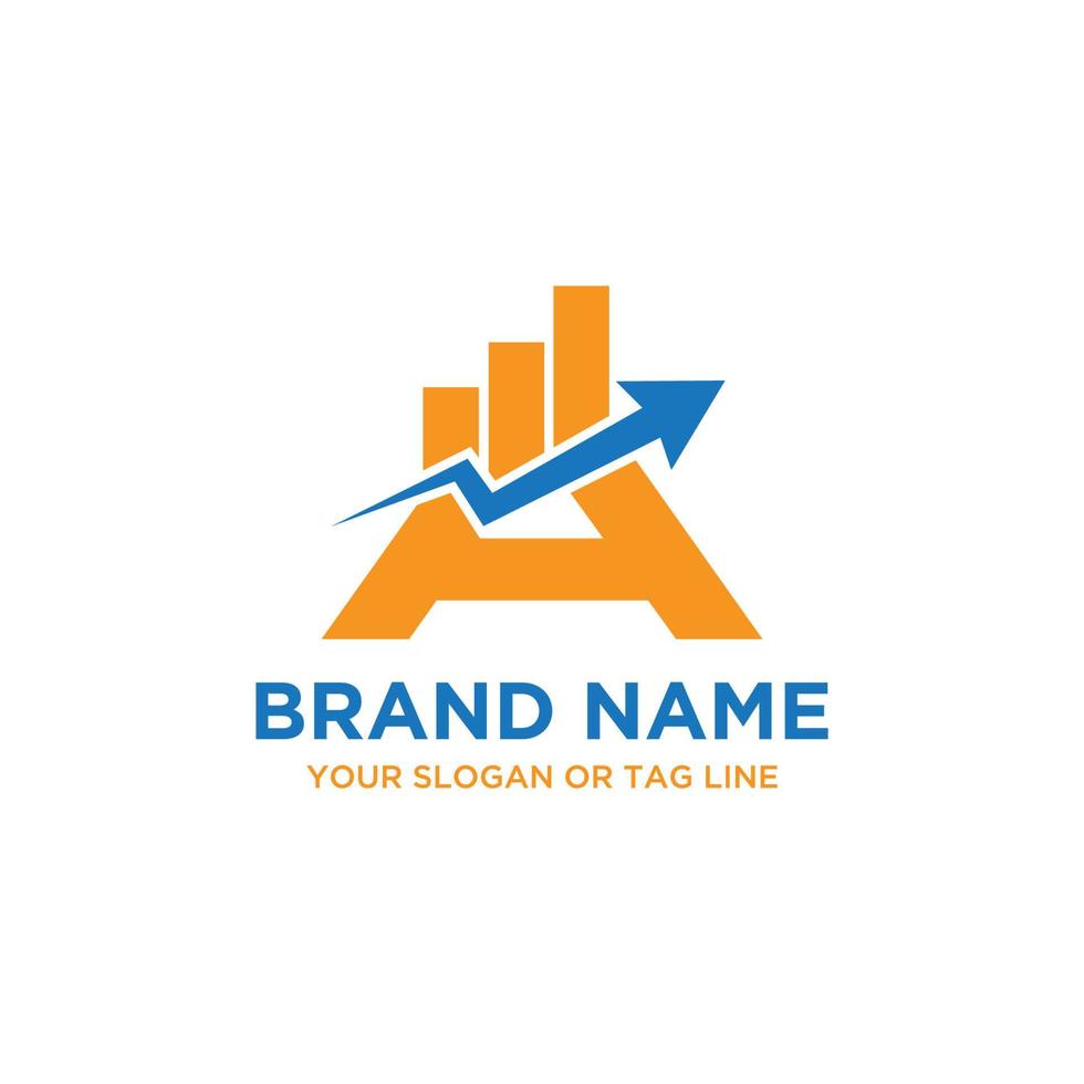 Letter A business finance logo vector