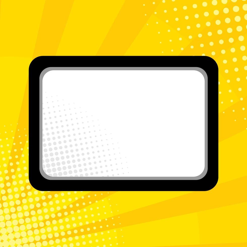 Blank board in yellow comic background vector