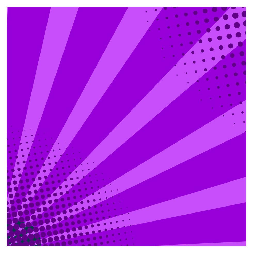 Purple comic burst background with halftone vector