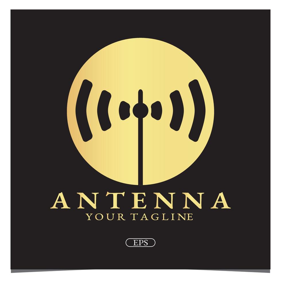 Luxury gold antenna logo premium elegant template vector eps 10
