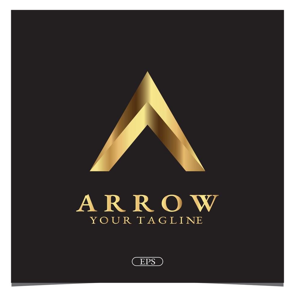 Luxury gold letter A arrow logo premium elegant template vector eps 10