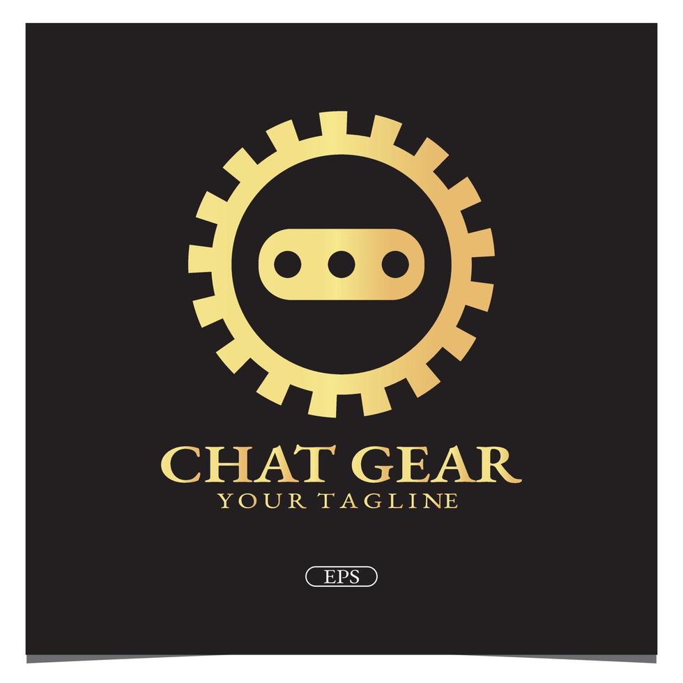 Luxury gold chat gear  logo premium elegant template vector eps 10