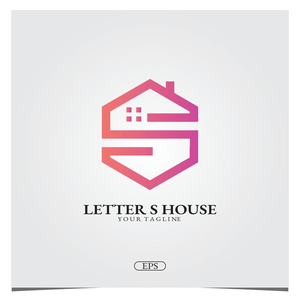 Letter S hexagon house logo premium elegant template vector eps 10