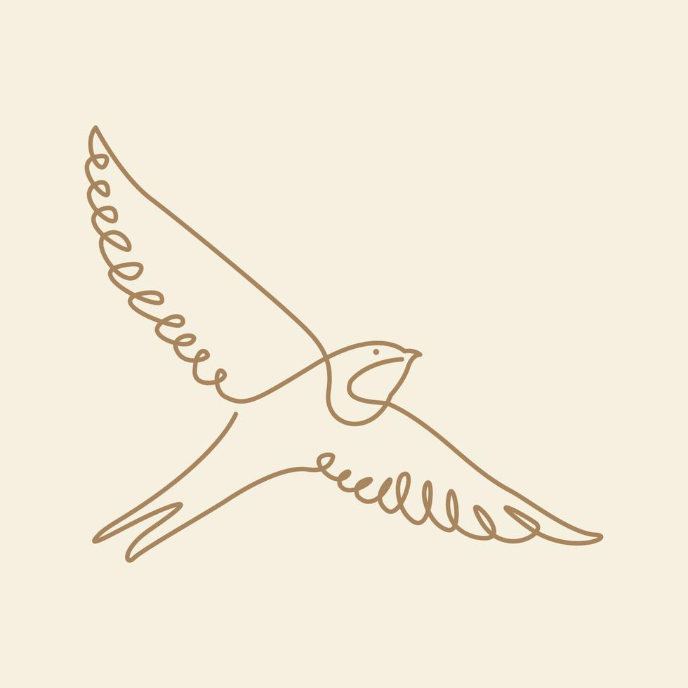 Barn Swallow bird line logo symbol icon vector graphic design