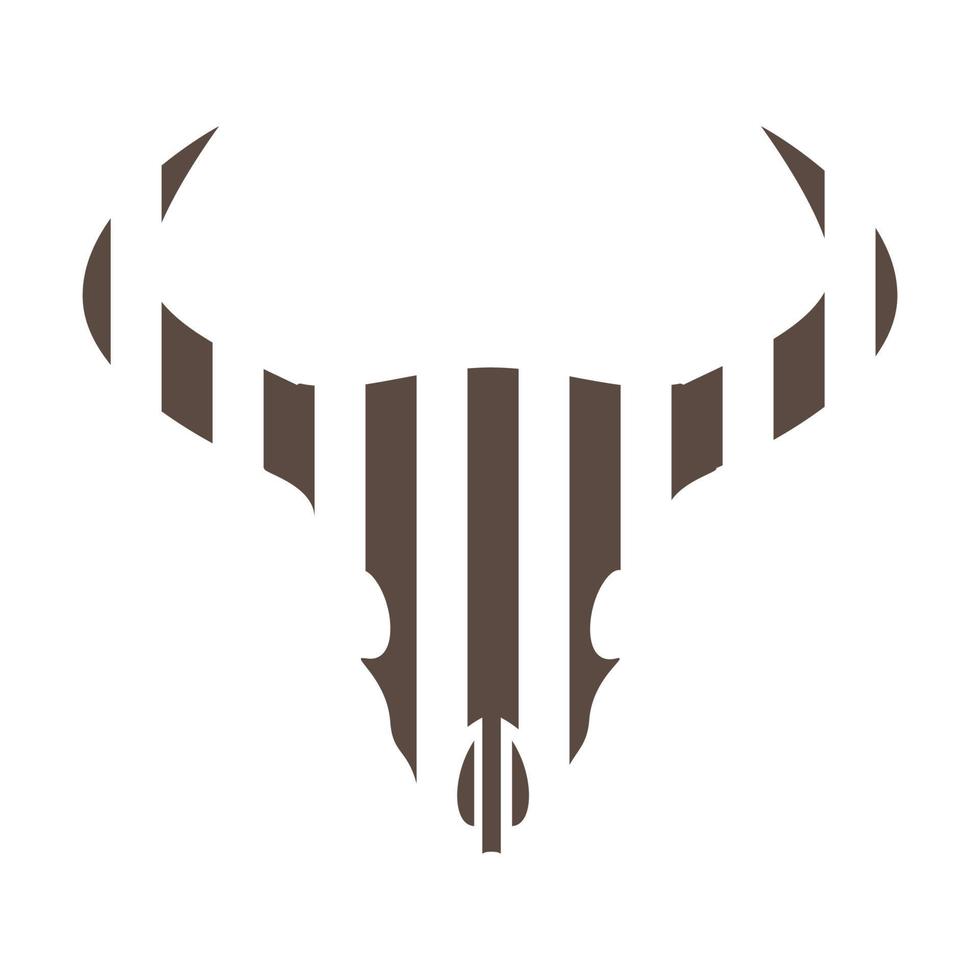 cow skull stripe line logo design vector graphic symbol icon sign illustration creative idea