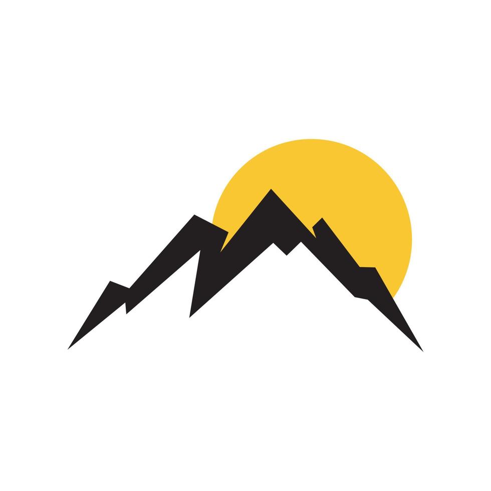 modern shape mountain adventure with sunset logo design vector graphic symbol icon sign illustration creative idea