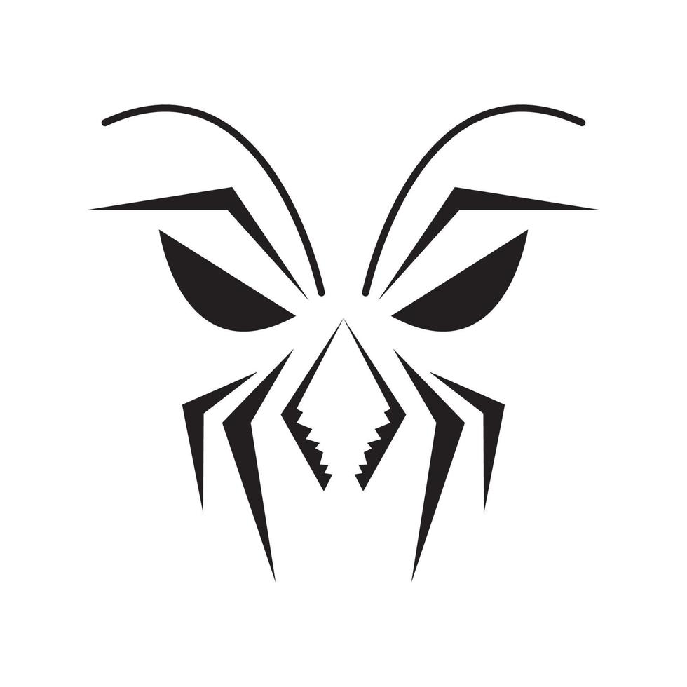 shape spider with face scare logo design vector graphic symbol icon sign illustration creative idea
