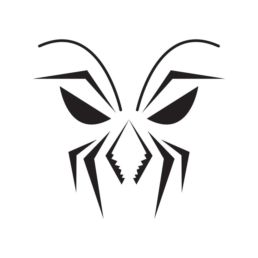 forma araña con cara susto diseño de logotipo vector gráfico símbolo icono signo ilustración idea creativa