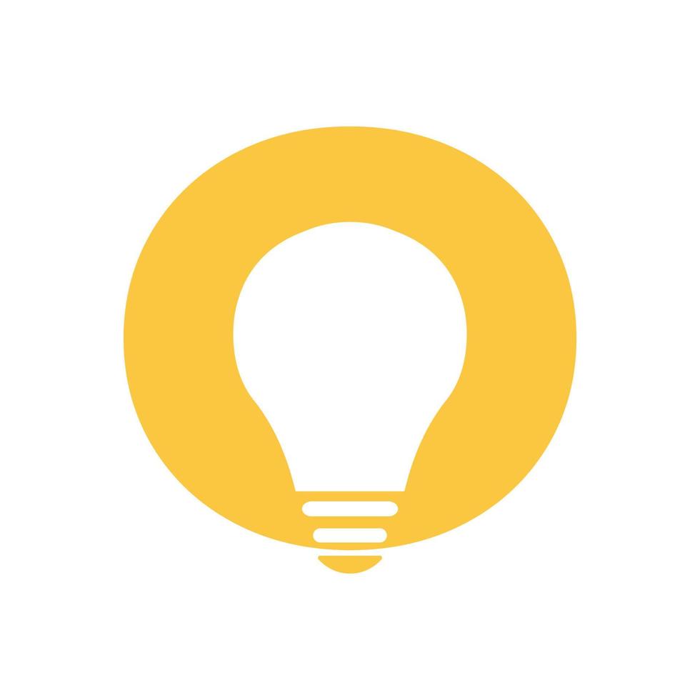 circle with bulb lamp ideas logo symbol icon vector graphic design