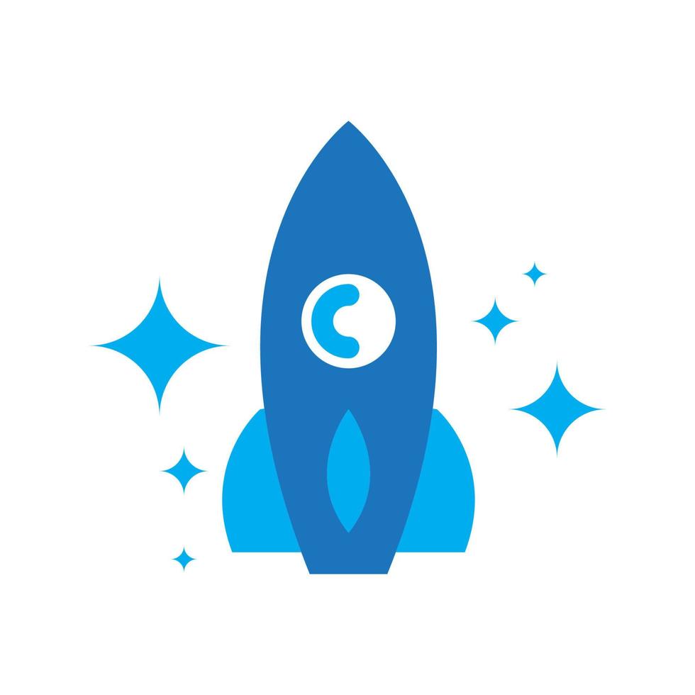 rocket blue launch clean logo design vector graphic symbol icon sign illustration creative idea