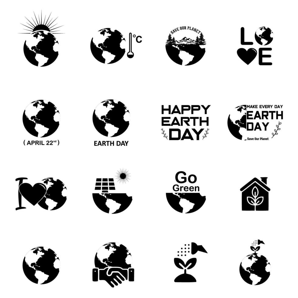 International Mother Earth Day. Environmental protection flat vector icons. World environment day illustration.