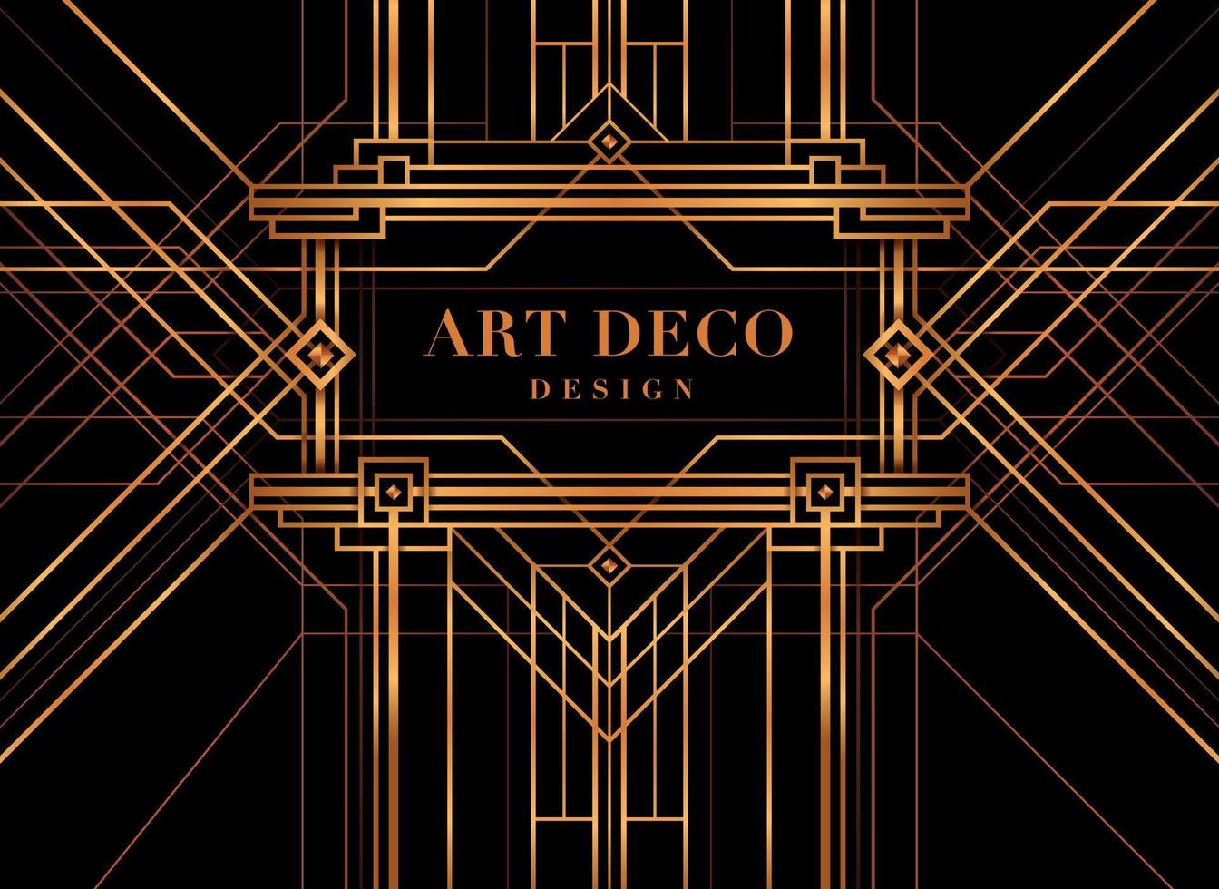 Abstract Gold geometric, Great Gatsby Deco Style, Art deco invitation Card design, vector