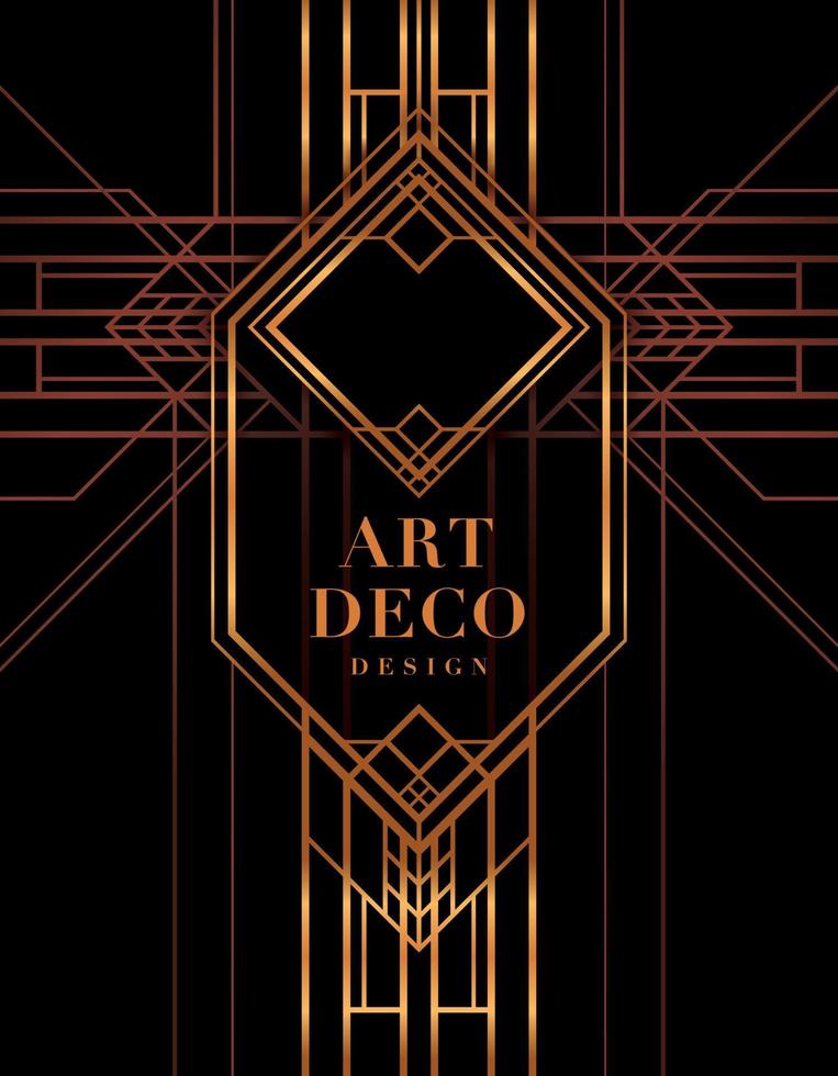 The Great Gatsby Deco Style, Art deco Card design, Abstract geometric background vector