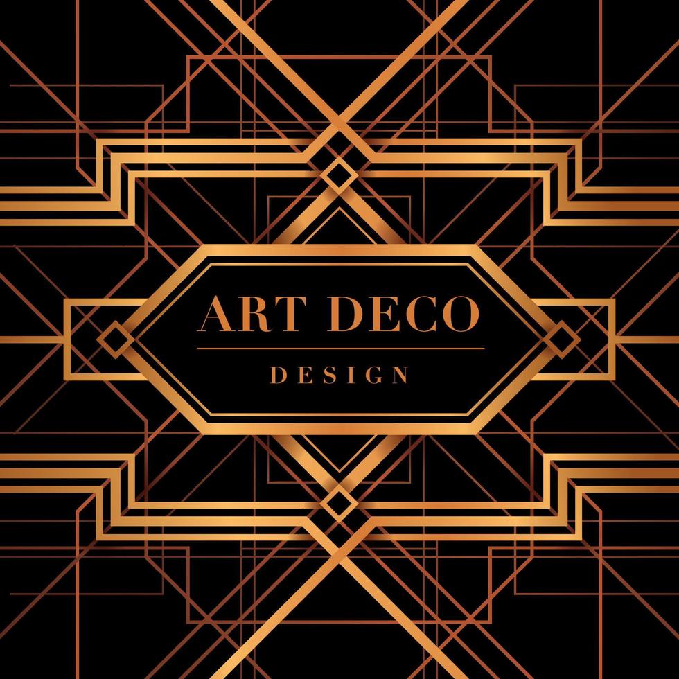 Gold Art deco invitation Card, cover design, Great Gatsby Deco Style, Abstract geometric vector