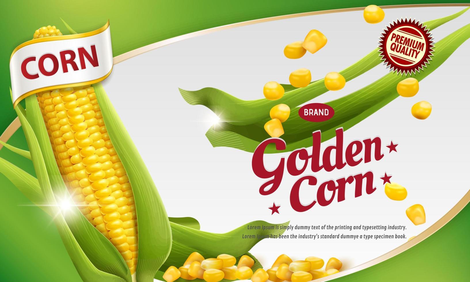 Corn product packaging labels. poster, brochure, food product design