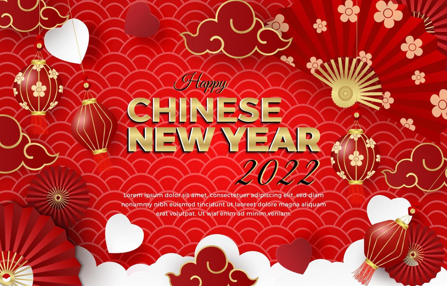 Happy Chinese new year 2022. poster design, flyer, greeting card vector