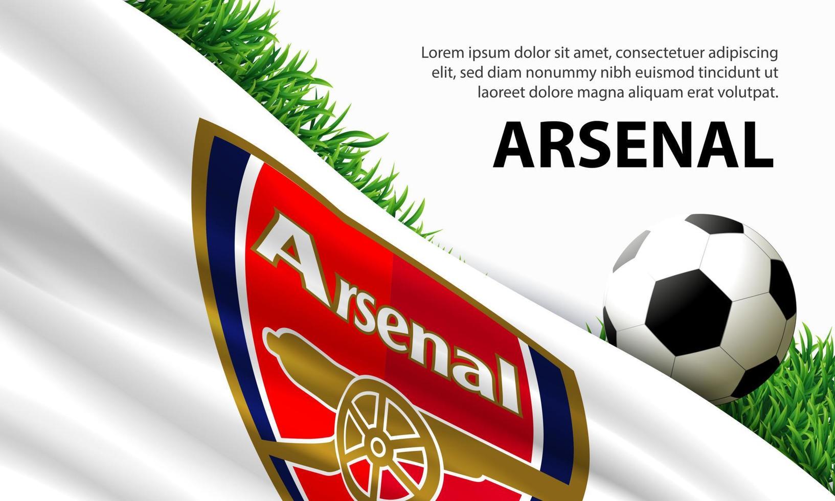 Arsenal  Flag. Banner, Poster Template Design vector