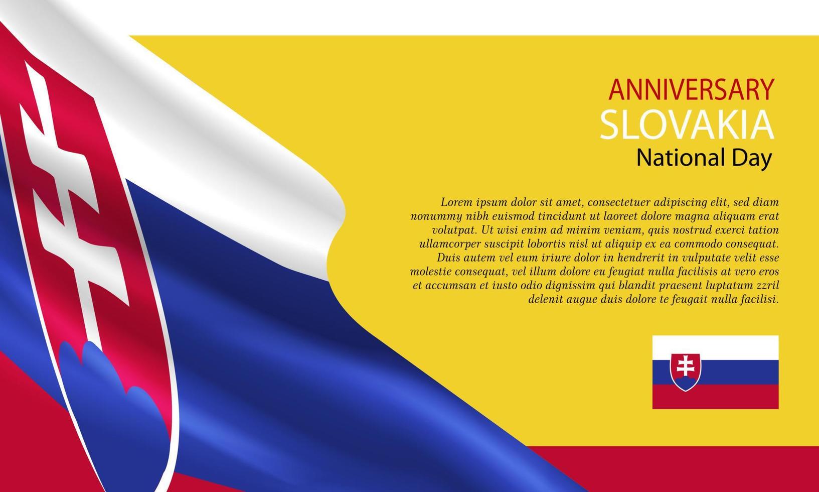 Happy National Day Slovakia. Banner, Greeting card, Flyer design. Poster Template Design vector