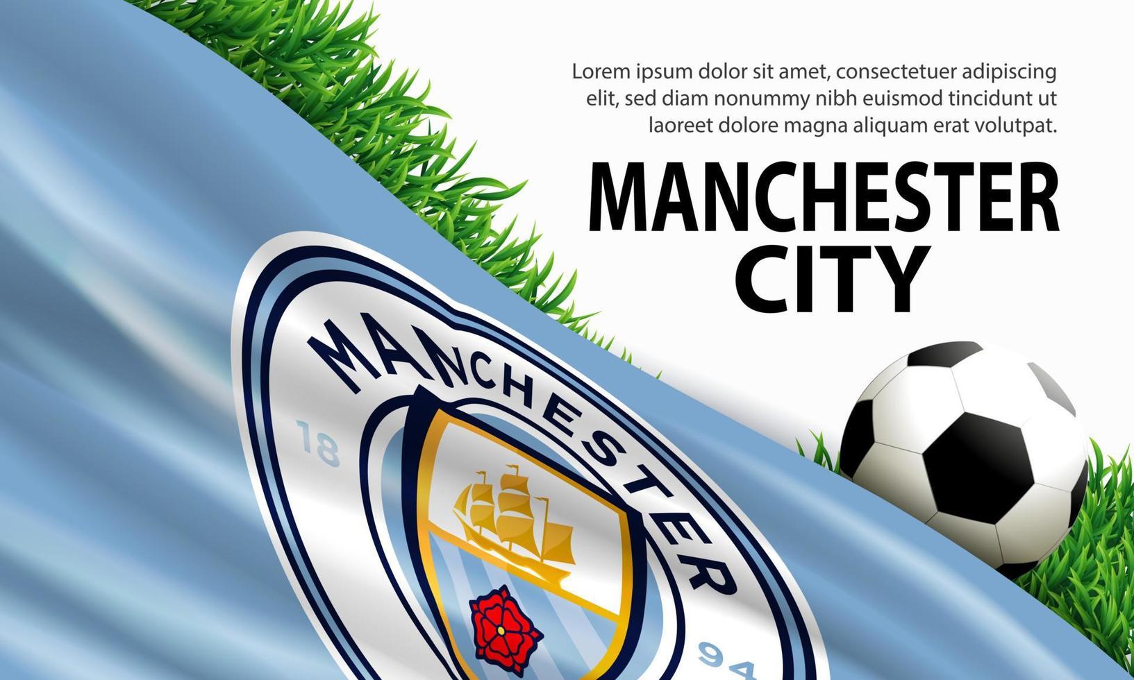 Manchester City Flag. Banner, Poster Template Design vector