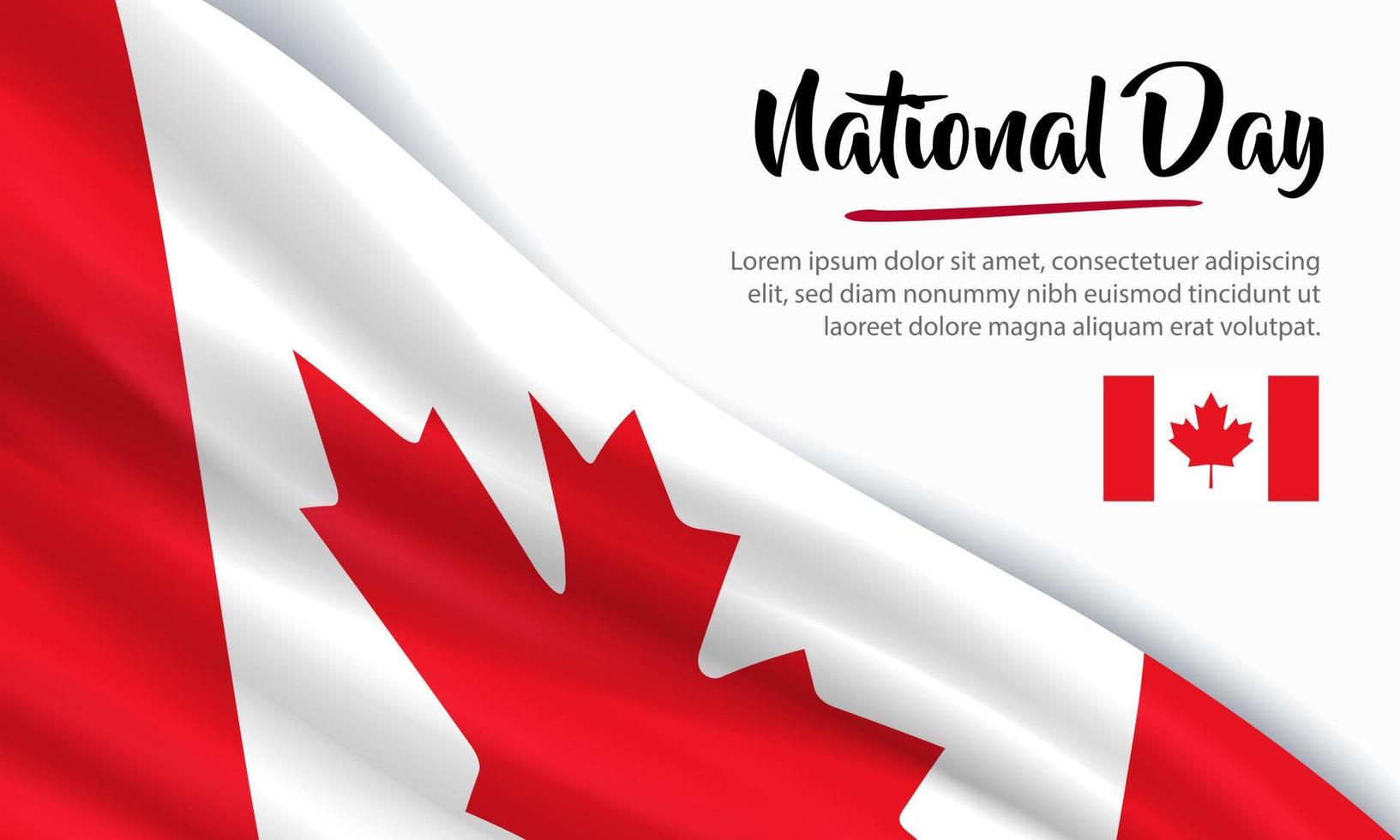 feliz dia nacional canada. banner, tarjeta de felicitación, diseño de volante. diseño de plantilla de cartel vector