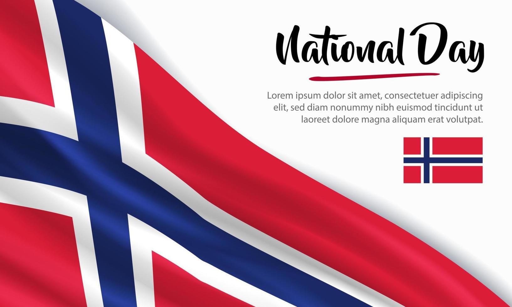 Happy National Day Norway. Banner, Greeting card, Flyer design. Poster Template Design vector