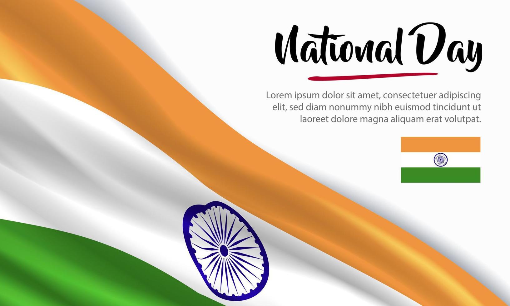 Happy National Day India. Banner, Greeting card, Flyer design ...