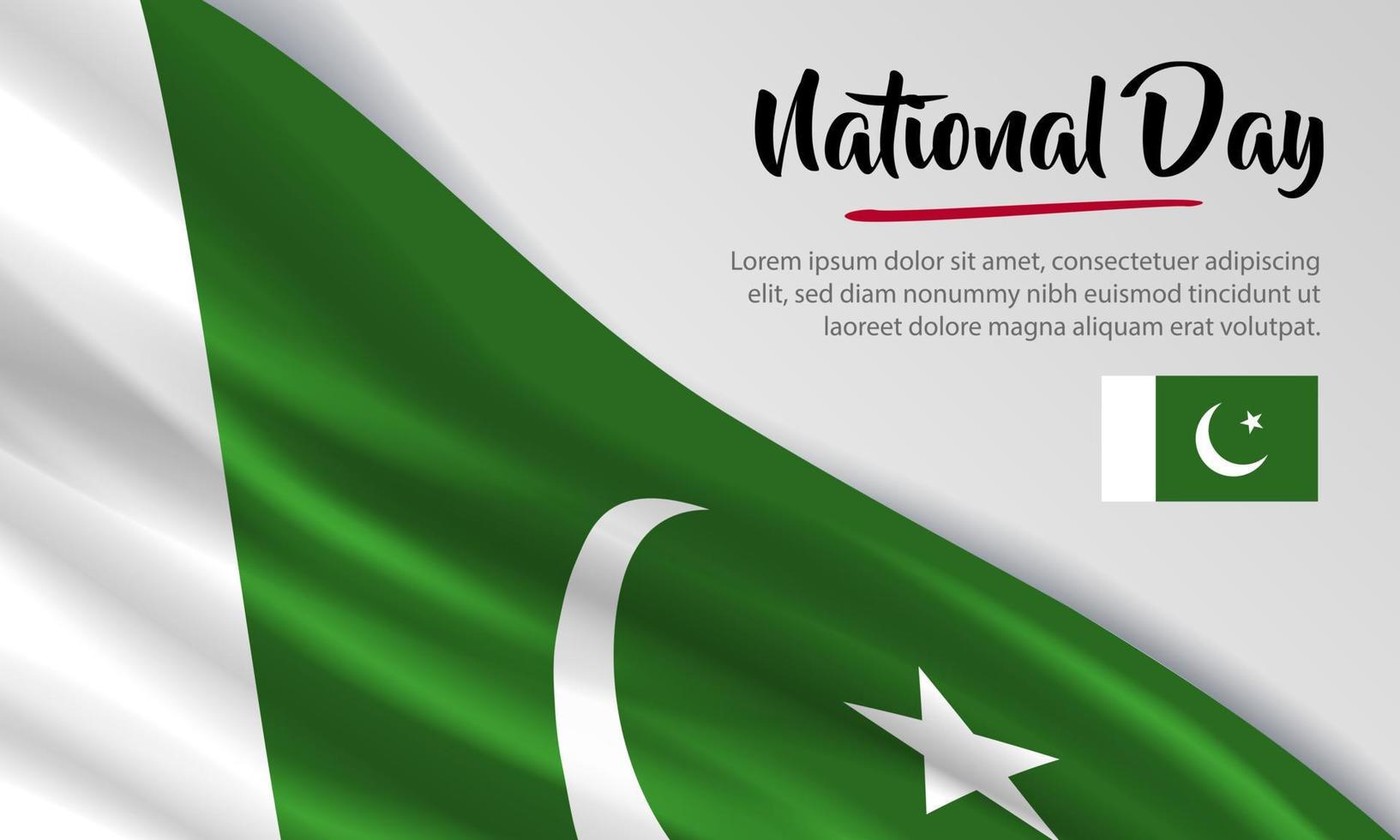 Happy National Day Pakistan. Banner, Greeting card, Flyer design. Poster Template Design vector